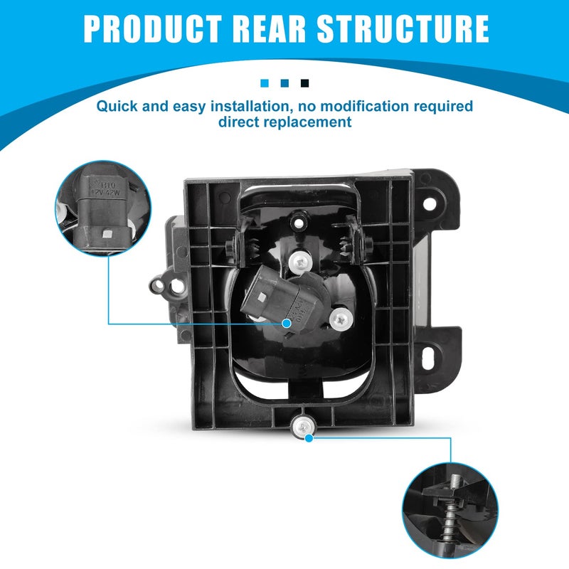 CPW Fog Lights Assembly Compatible with [2004-2005 Ford Ranger] Driving Fog Lights Replacement Fog Light Clear Lens - Image 4